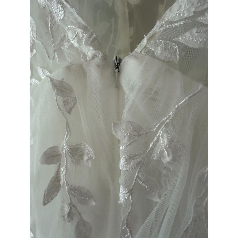 Boho A Line Floral Wedding Dress XS - Picture 3 of 7